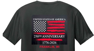 250-Year USA Commemorative T-Shirt (Back) - City of Franklin, Wisconsin